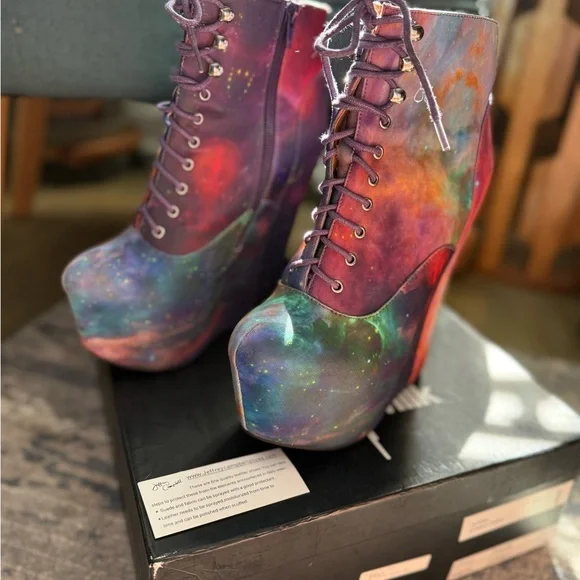 Jeffrey Campbell x Blackmilk Cosmic Damsel Platform Boots - Picture 3 of 12